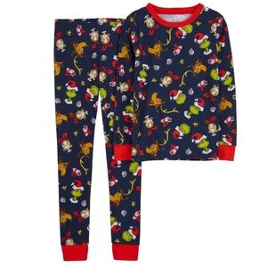 Carter’s Kids Dr Seuss Grinch Christmas Winter Shirt and Pants Pajamas